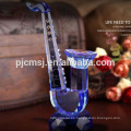 Instrumento musical modelo de saxofón de cristal azul para decoraciones del hogar y regalos CO-M007